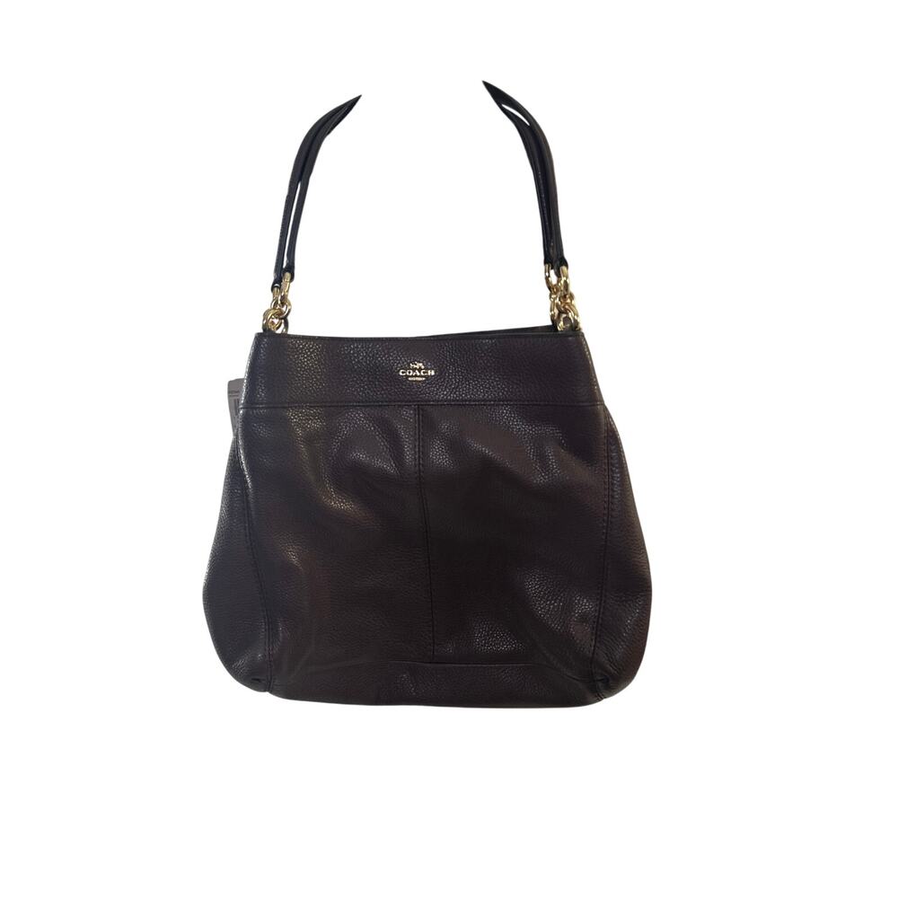 Coach Lexy Pebble Leather Oxblood Bag 33547 Espresso Chocolate Brown (33547) NWT